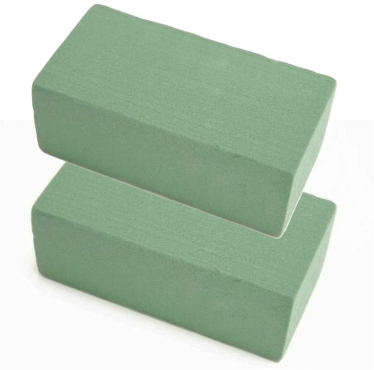 HBX Steekschuim/oase - 2x - nat - rechthoekig - groen - 23 x 11 x 8 cm - voor bloemen - bloemstukken