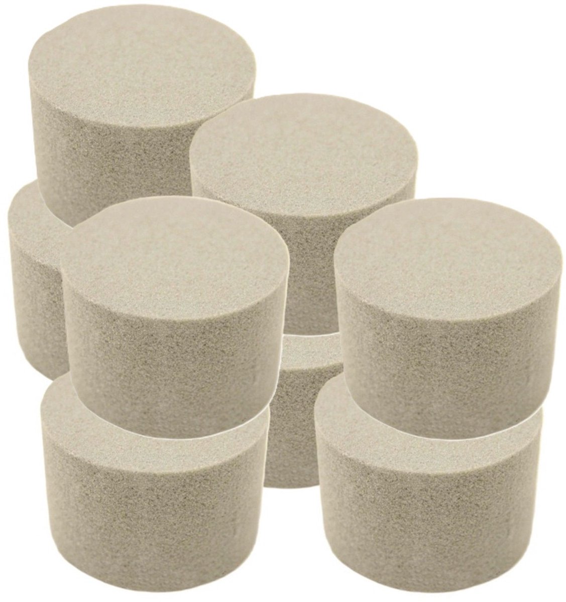 HBX Steekschuim/oase - 8x - droog - rond - grijs - D8 x H5 cm - voor bloemen - bloemstukken