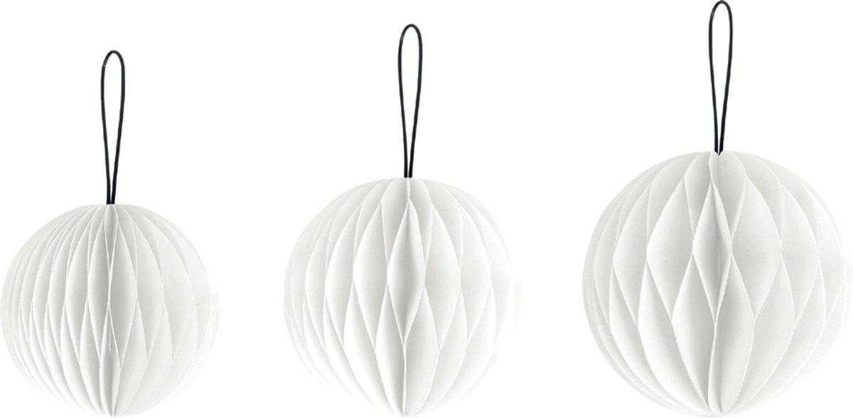 Bijenkorfboldecoratieset, witte honinggraten