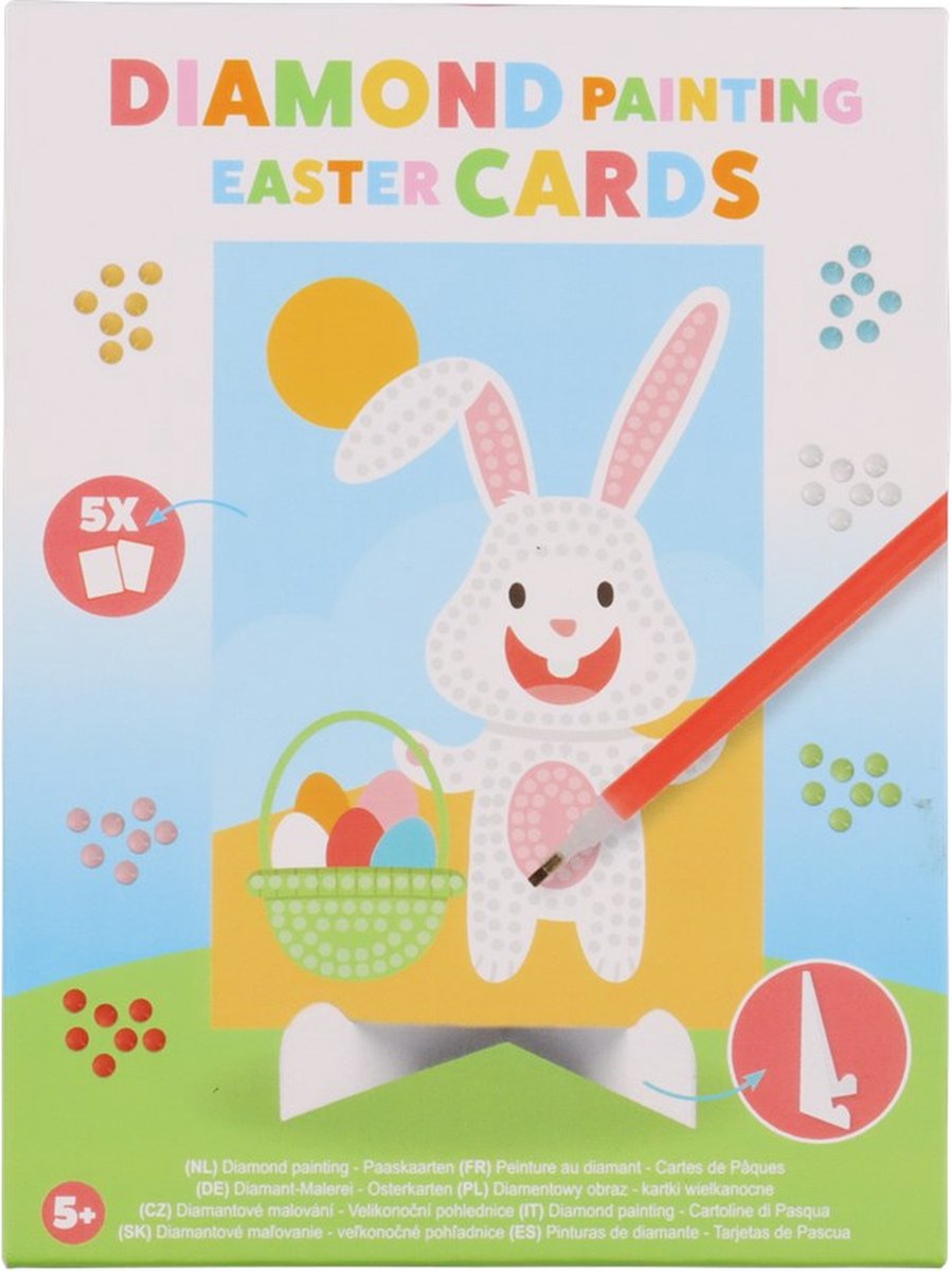 Diamond Painting paasdagen 5 kaarten klein 10.5 cm x 15 cm / easter cards
