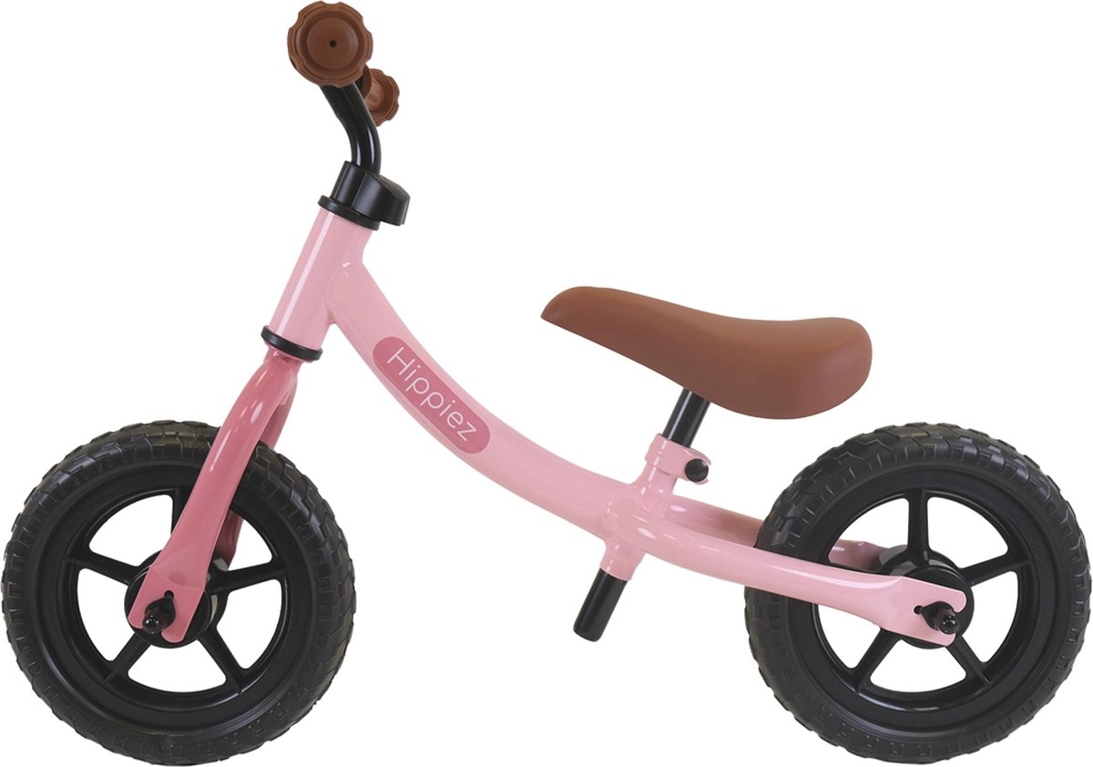Hippiez Metalen Loopfiets Worker Old Pink vanaf 2 jaar - Roze Loop Fiets - Verstelbaar Zadel en Stuur - Voor Meisjes - Compact en Veilig - Lage Instap