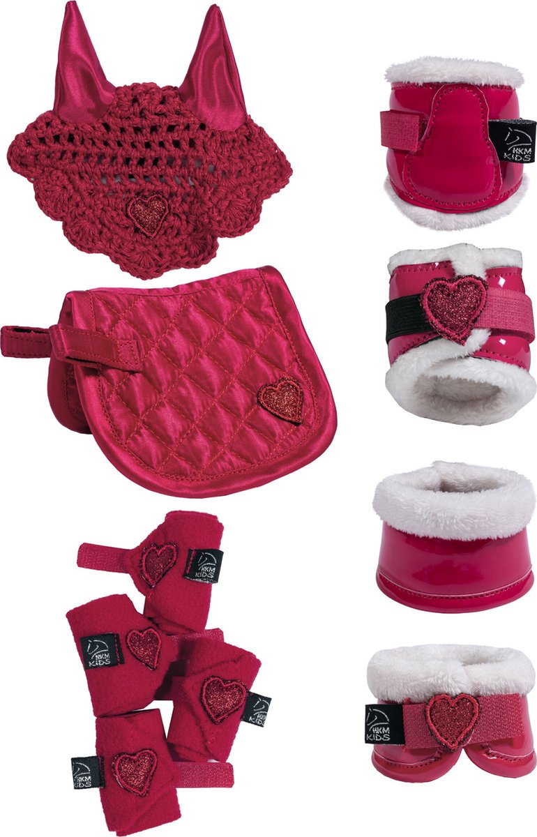 Hkm cuddle pony riding set rood