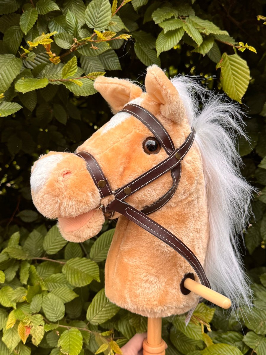 Stokpaardje met geluid - Lotta- palomino