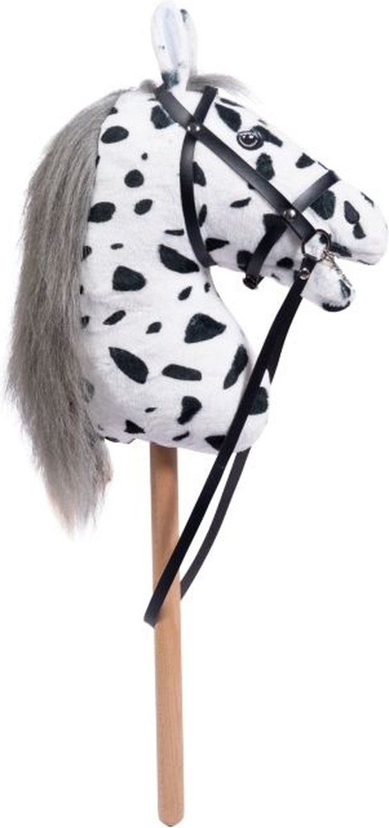 HKM - Pro Hobby Horse - Wit/zwart Appaloosa stokpaard