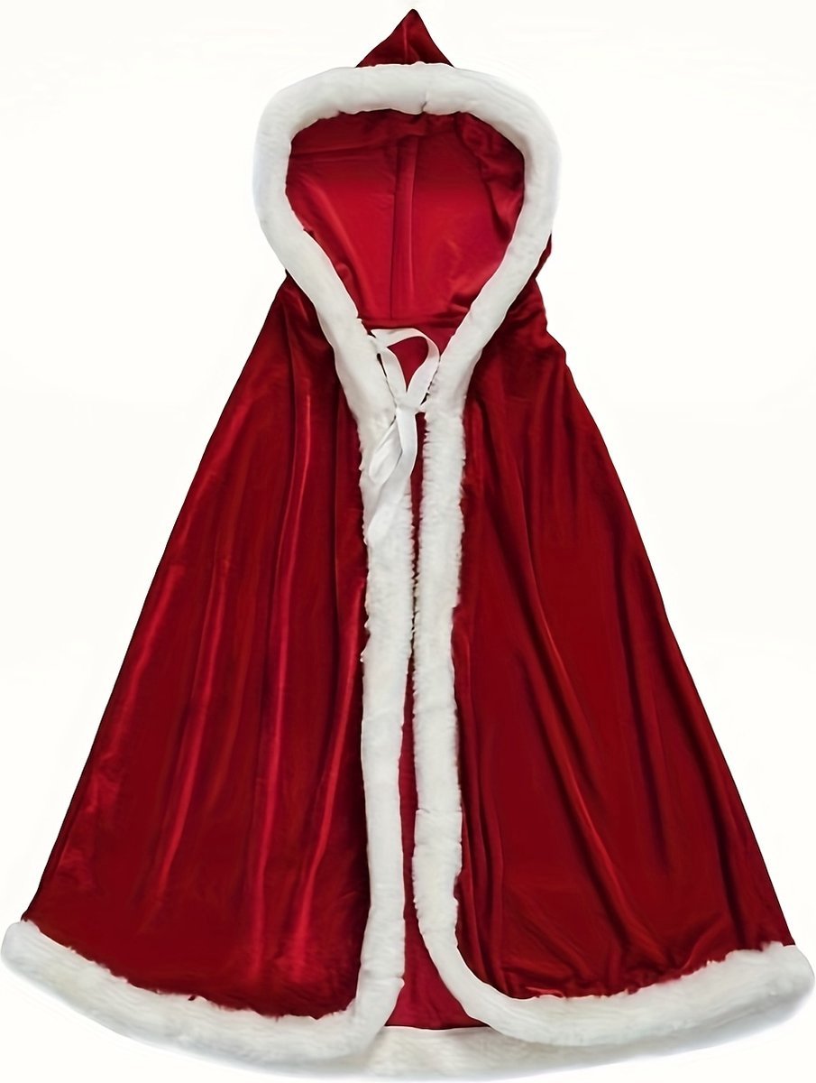 HLDY Luxe Kerstcape - One Size - Met capuchon - Rood - Kerst Cape - Carnaval
