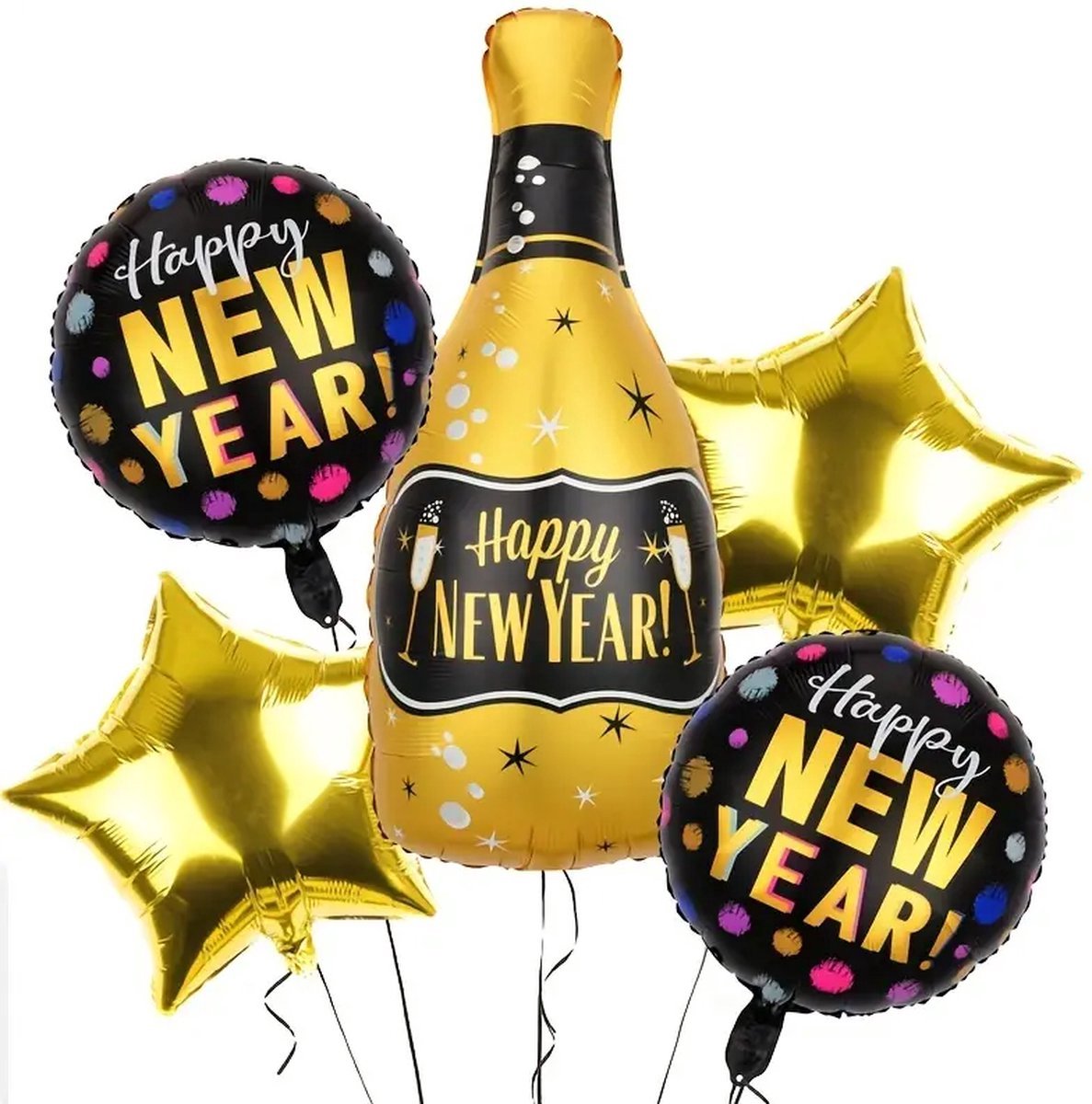 HLDY Nieuwjaarsballonnen - 5 stuks - Groot - Oud en Nieuw - 2025 - New Years Eve