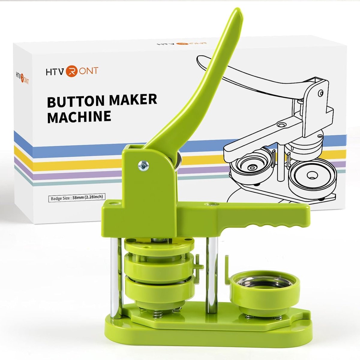 Knoopmaker van 58 mm, push-pull DIY pers-badge met 110 knoppen/afbeelding & cirkelsnijder voor mensen, kinderen, doe-het-zelf geschenken pinmaker