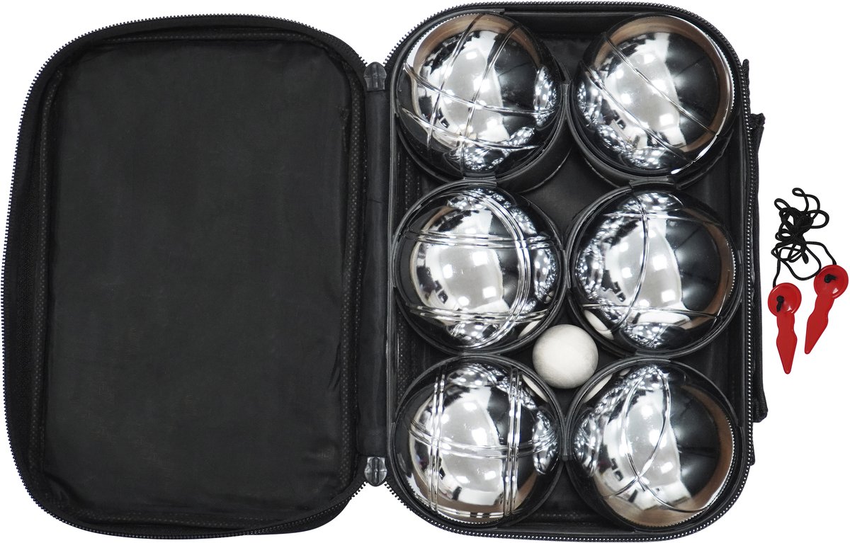  ® Petanque Set: Complete Set met 6 Metalen Ballen en Tas