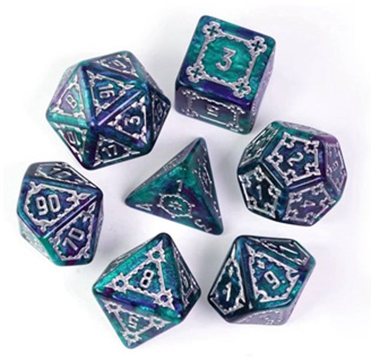 Dobbelst.Set Jumbo Kasteel Groen-Paars 7dlg