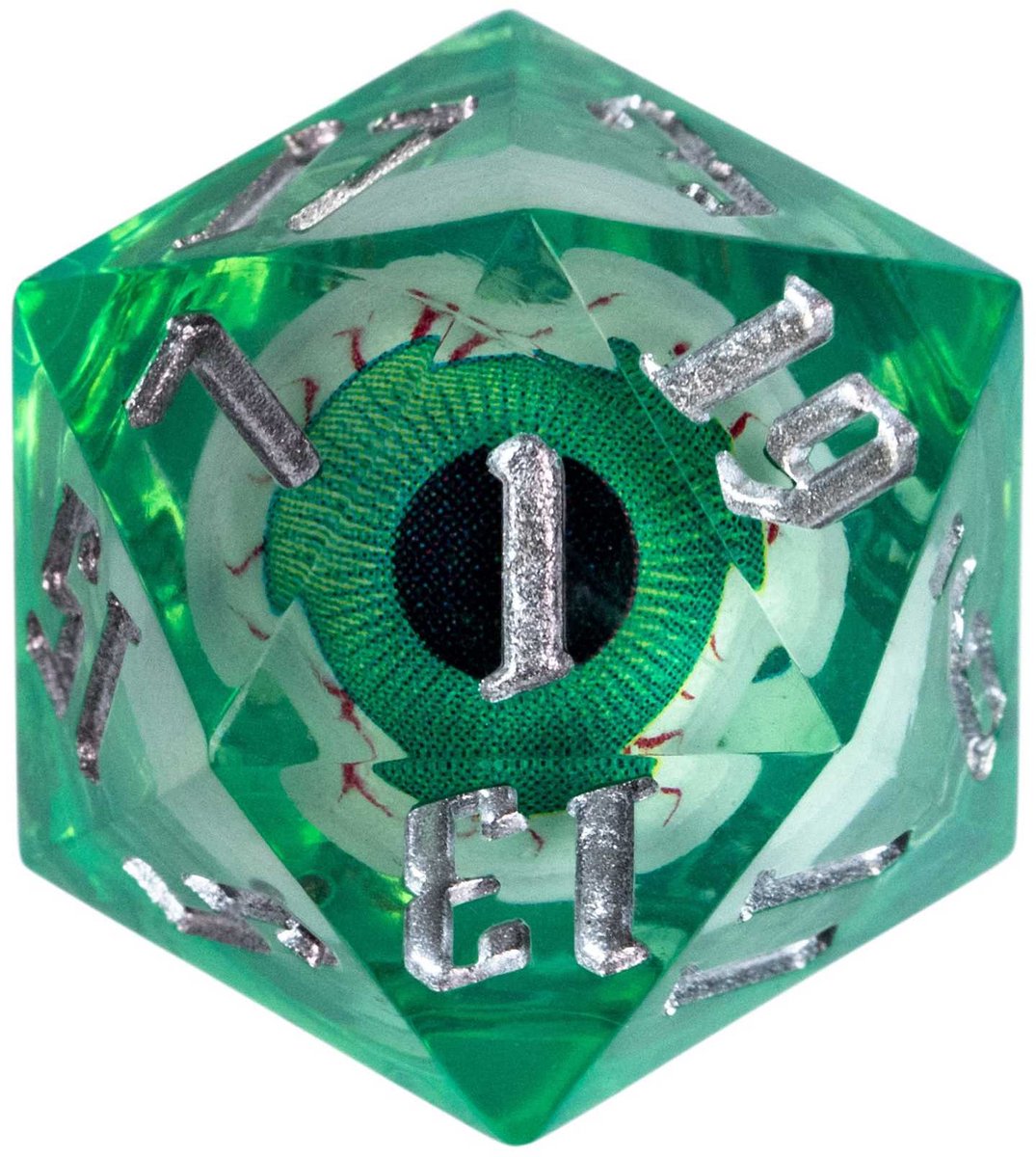 Dobbelstenen-Set Oog Liquid Groen