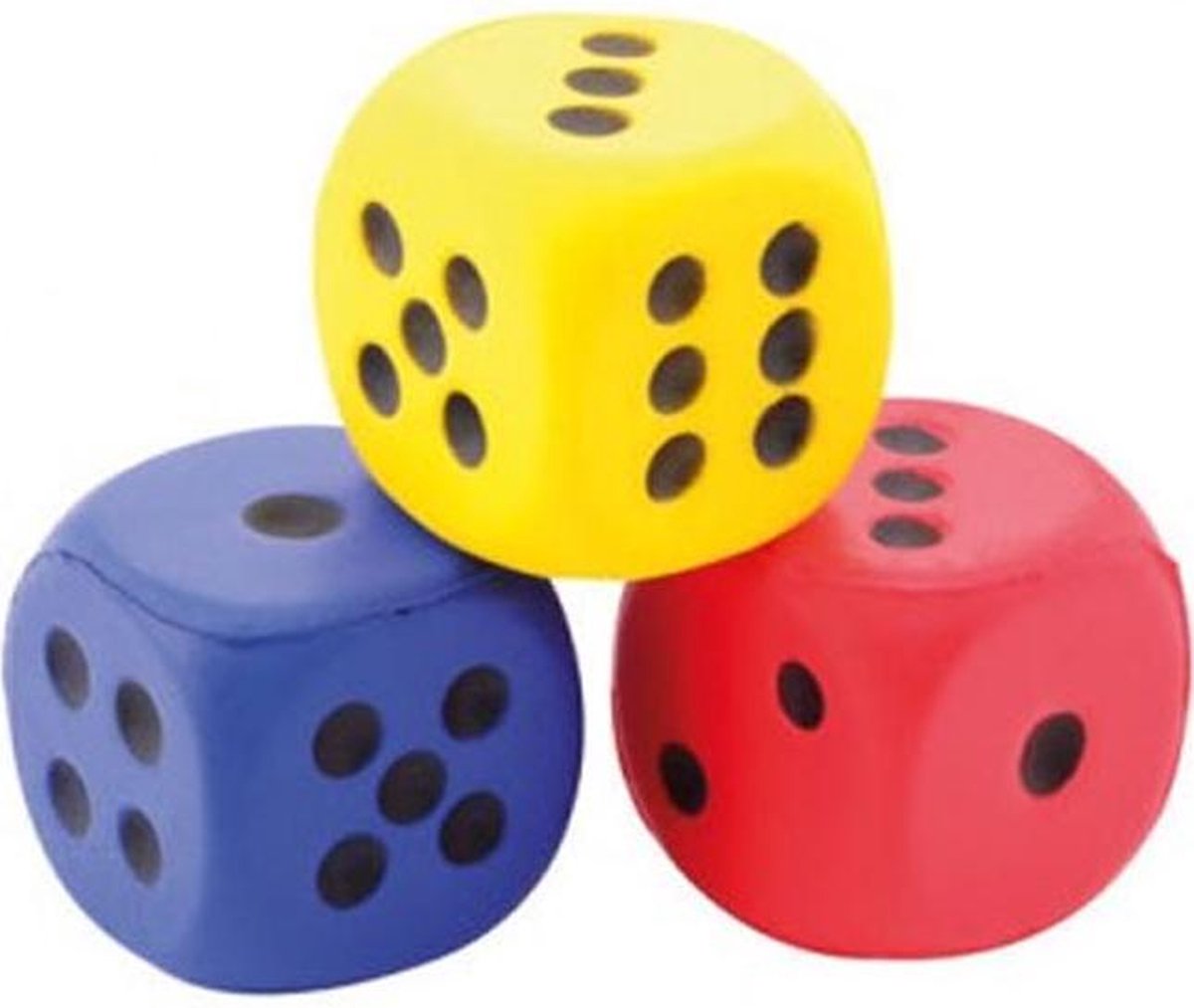 Stress Dobbelstenen Set 3 stuks 4cm