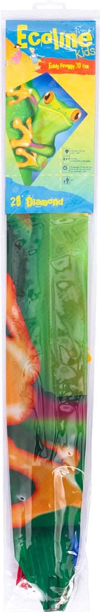 Kindervlieger HQ Eddy 70 Froggy 102121 Groen 58 x 70 cm + 250 cm staart