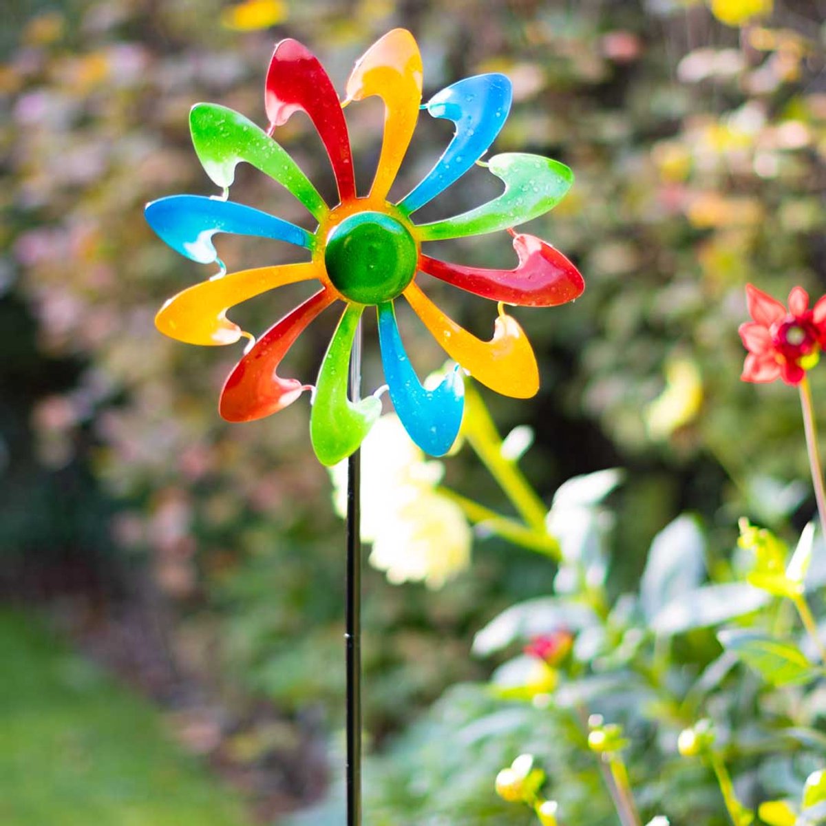 Windvanger HQ Metal Wind Spinner: Single Windmill 110244 Multikleur 24 x 70 cm
