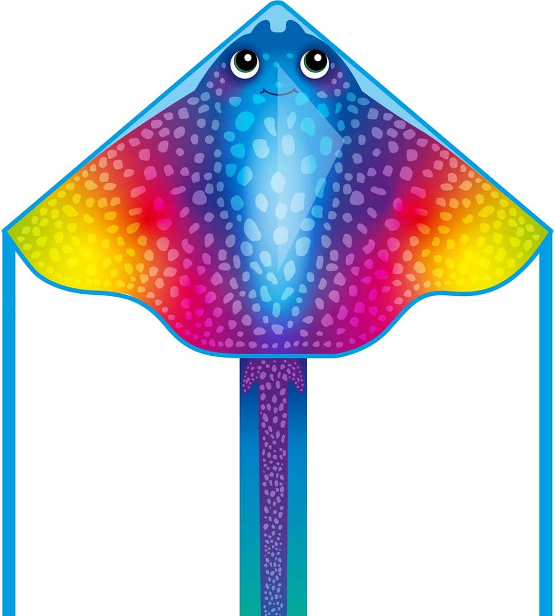 Kindervlieger HQ Simple Flyer 120 Manta 102002 Regenboog 120 x 75 cm + 1500 cm staart