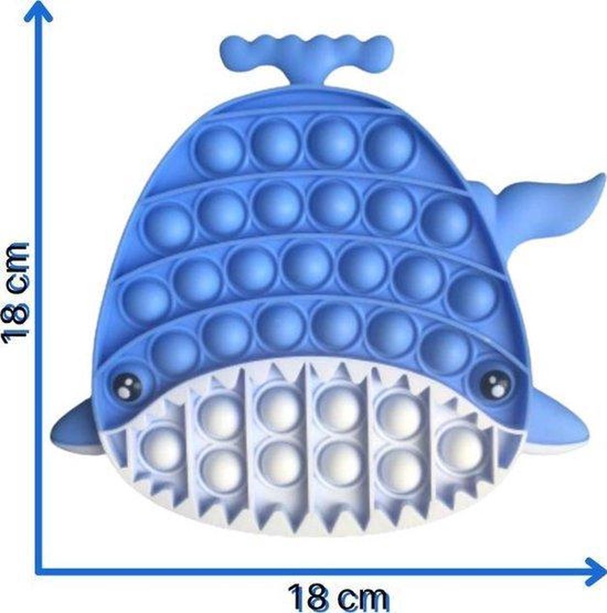 Pop it Blauwe walvis 18x18 -  