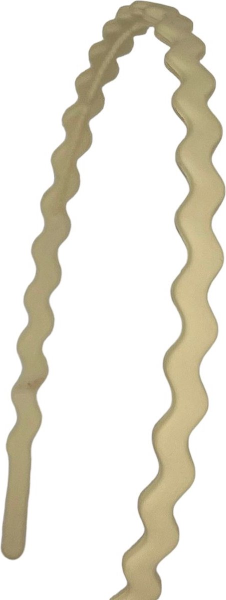 Diadeem - basic - haarband - tandjes - golfjes - kunststof - beige