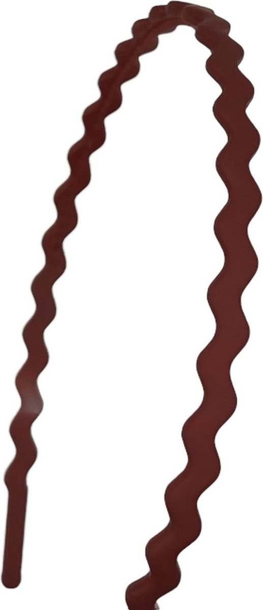 Diadeem - basic - haarband - tandjes - golfjes - kunststof - bruin/rood