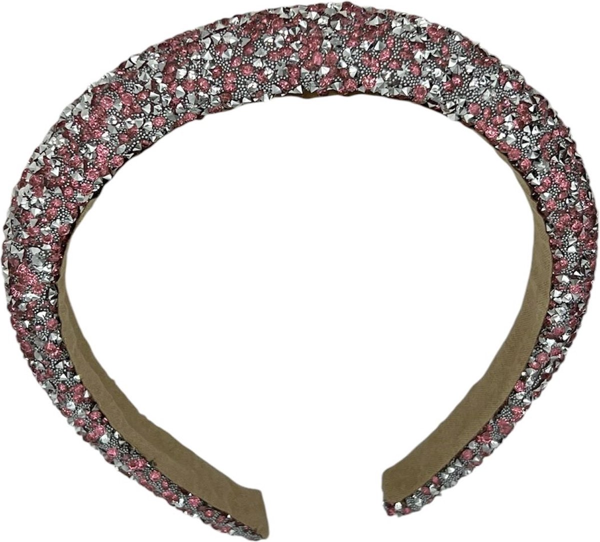 Diadeem - haarband - haaraccessoire - kinderen - volwassenen - kerst - feestdagen - chunky - glitters - glimmend - roze