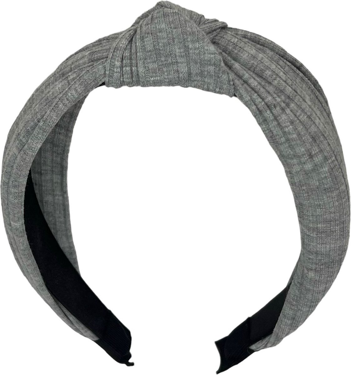 Diadeem - stof - haarband - lichtgrijs met knoop