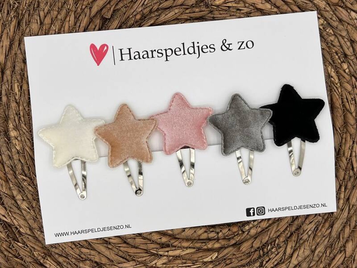Haarspeldje stars setje 1 - sterretjes - velvet - kerst - decembercollectie - najaar