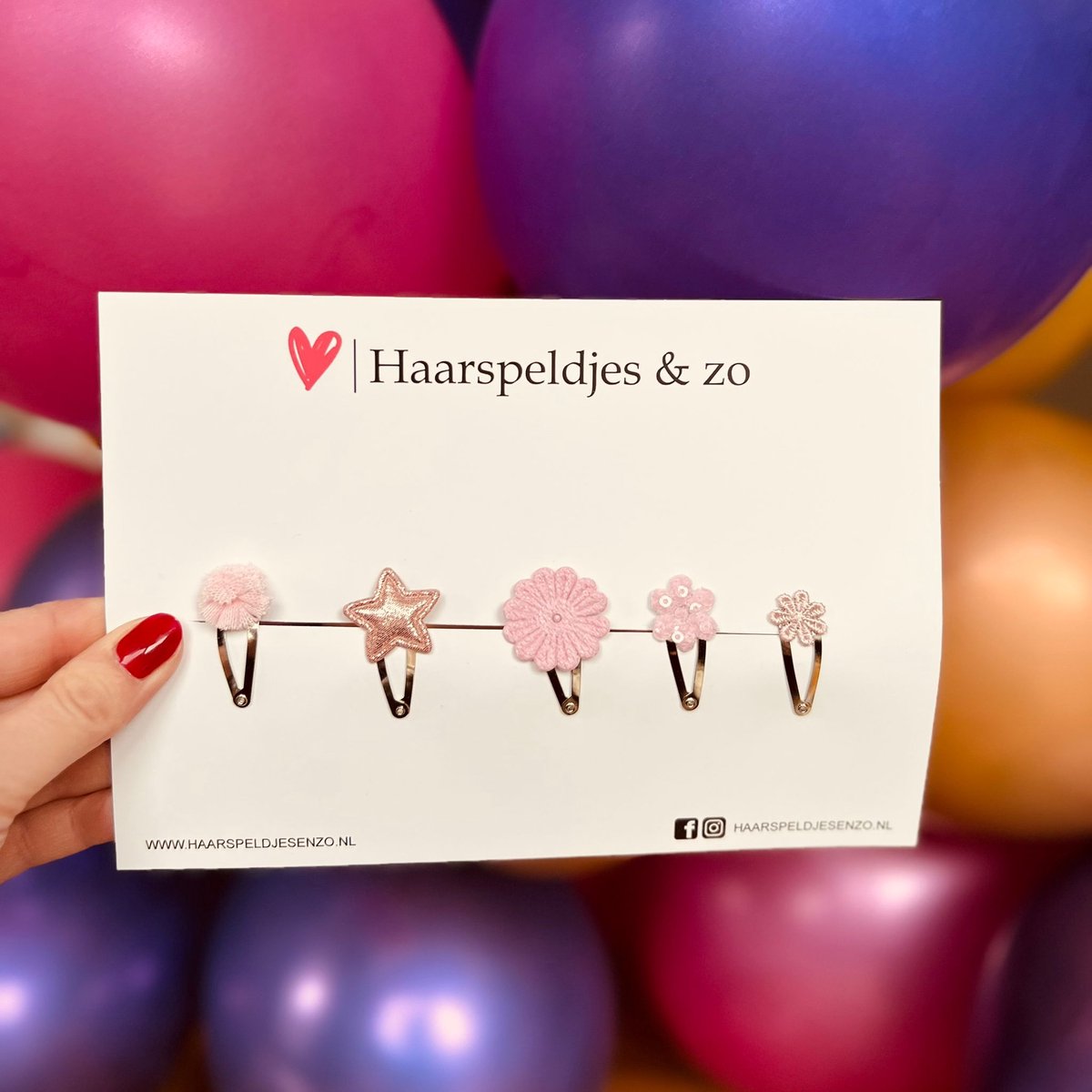 Try-out mix - mix van verschillende speldjes - bloemetjes - 3 cm speldjes - kerst - feestdagen - glimmers - glitters - roze