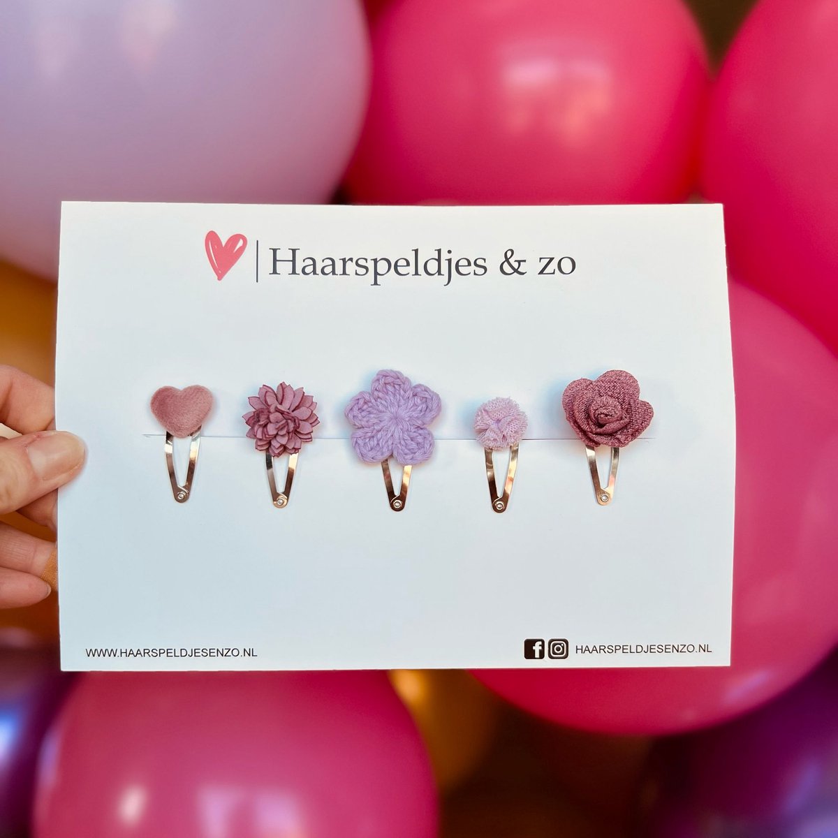 Try-out mix - mix van verschillende speldjes - bloemetjes - 3 cm speldjes - paars