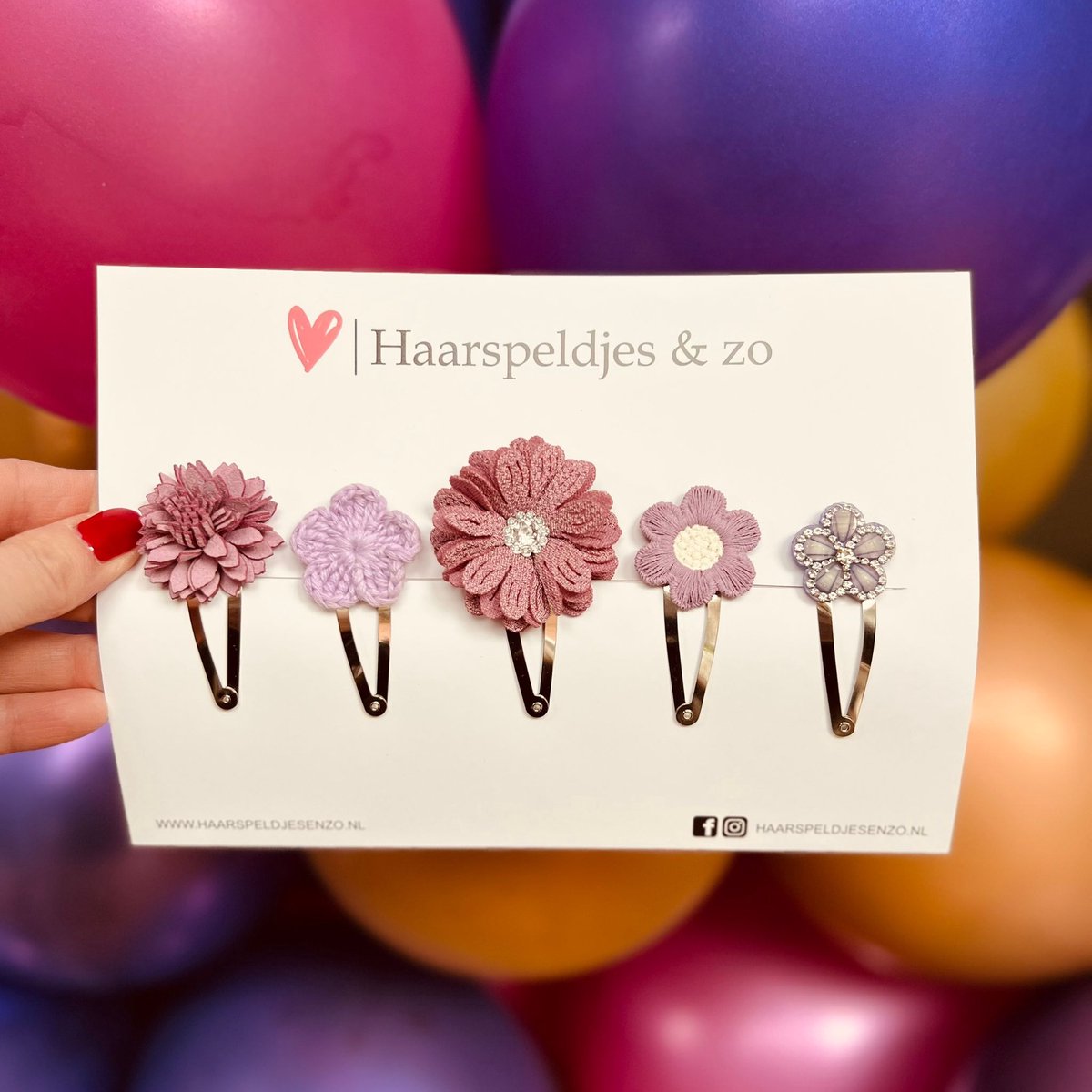 Try-out mix - mix van verschillende speldjes - bloemetjes - 5 cm speldjes - kerst - feestdagen - glitters - glimmend - paars