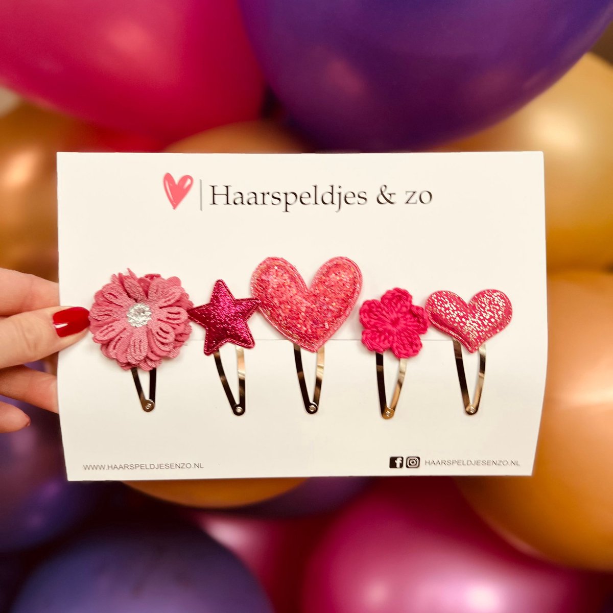 Try-out mix - mix van verschillende speldjes - bloemetjes - 5 cm speldjes - kerst - feestdagen - glitters - glimmend - roze