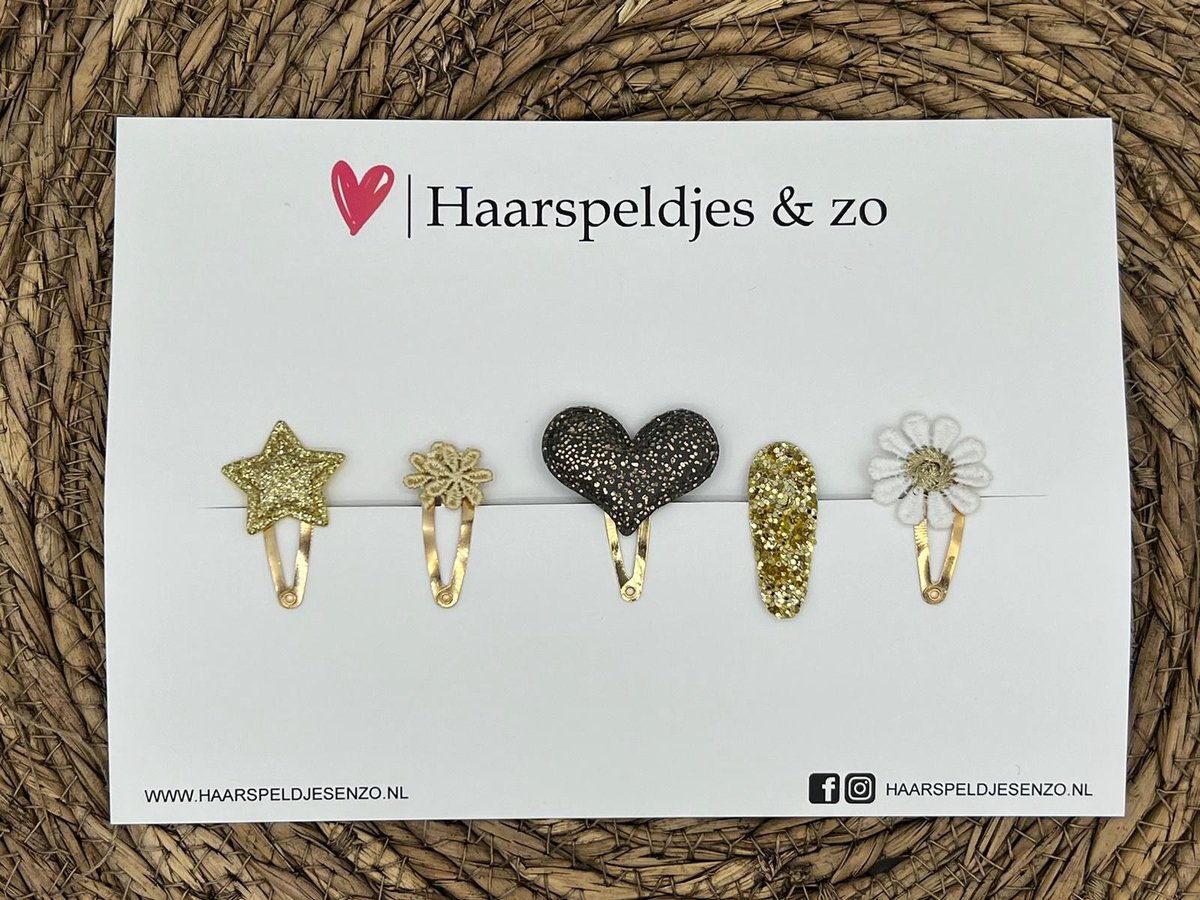 Try-out mix 23 - mix van verschillende speldjes - goud - glitters - kerst - feestdagen - 3 cm speldjes