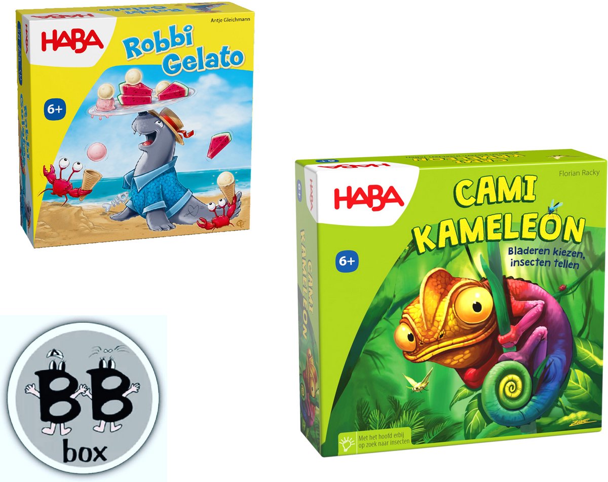 Haba Set van 2 spellen vanaf 6 jaar: Cami Kameleon - Robbi Gelato