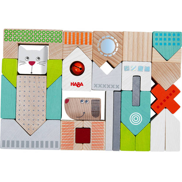 Haba bouwstenen Hond en Kat junior hout 31-delig
