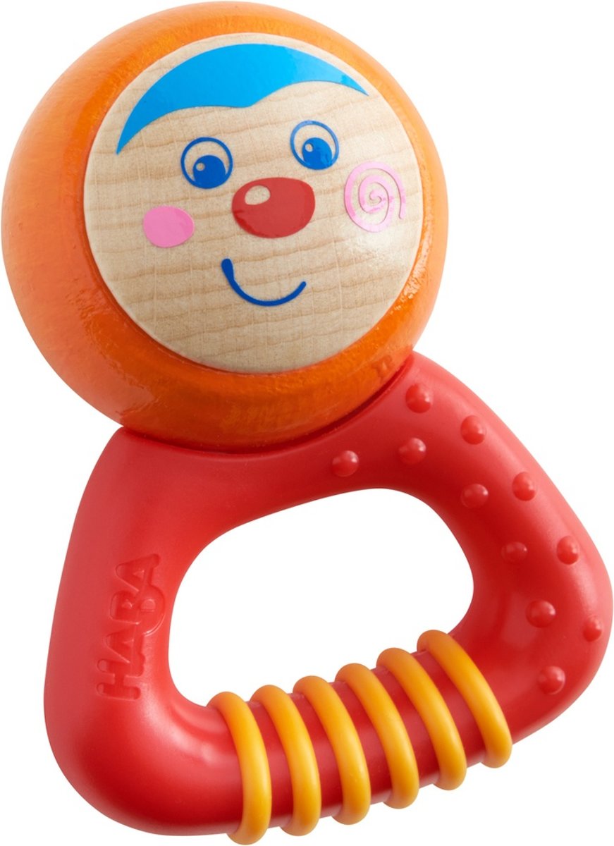Haba rammelaar kabouter Mio rood/oranje 9 cm