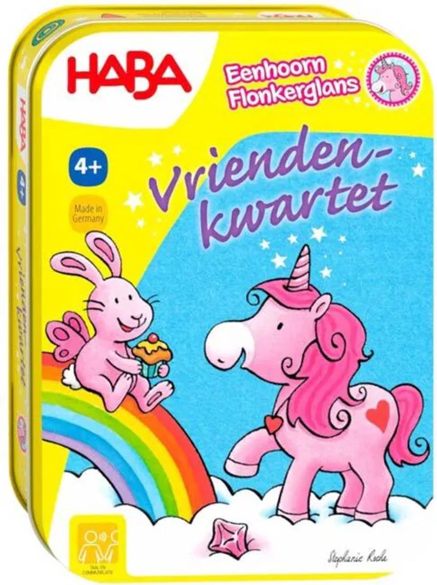 Spel - Eenhoorn flonkerglans - Vriendenkwartet - In blikje