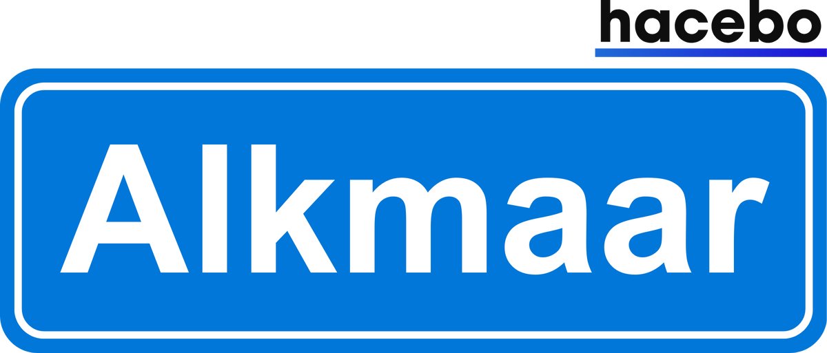 Hacebo - Plaatsnaam Sticker - 29x10 CM - Alkmaar sticker - Verkeersborden sticker - grappige cadeaus - Alkmaar