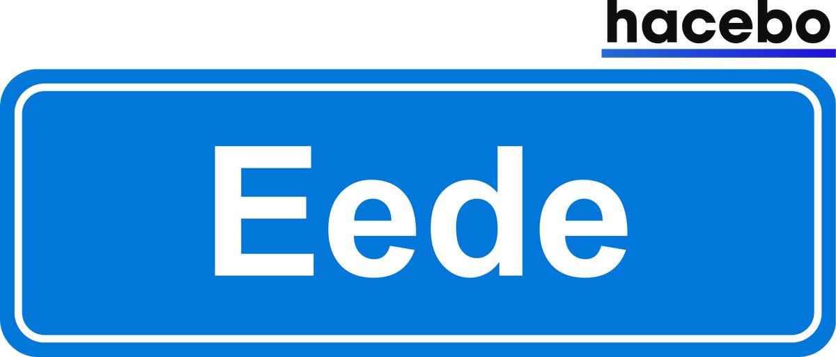 Hacebo - Plaatsnaam Sticker - 29x10 CM - Eede sticker - Verkeersborden sticker - grappige cadeaus - Eede