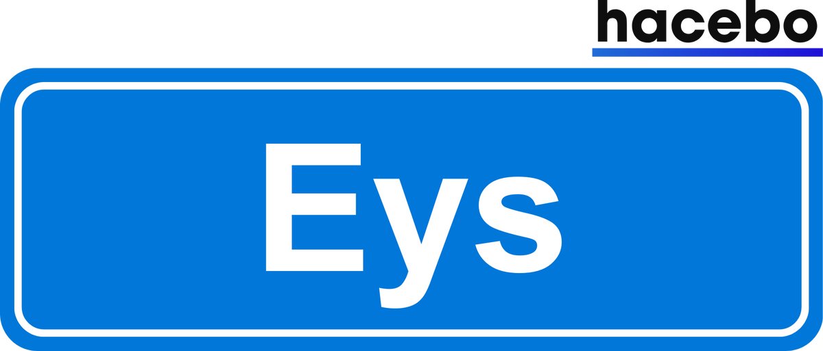 Hacebo - Plaatsnaam Sticker - 29x10 CM - Eys sticker - Verkeersborden sticker - grappige cadeaus - Eys