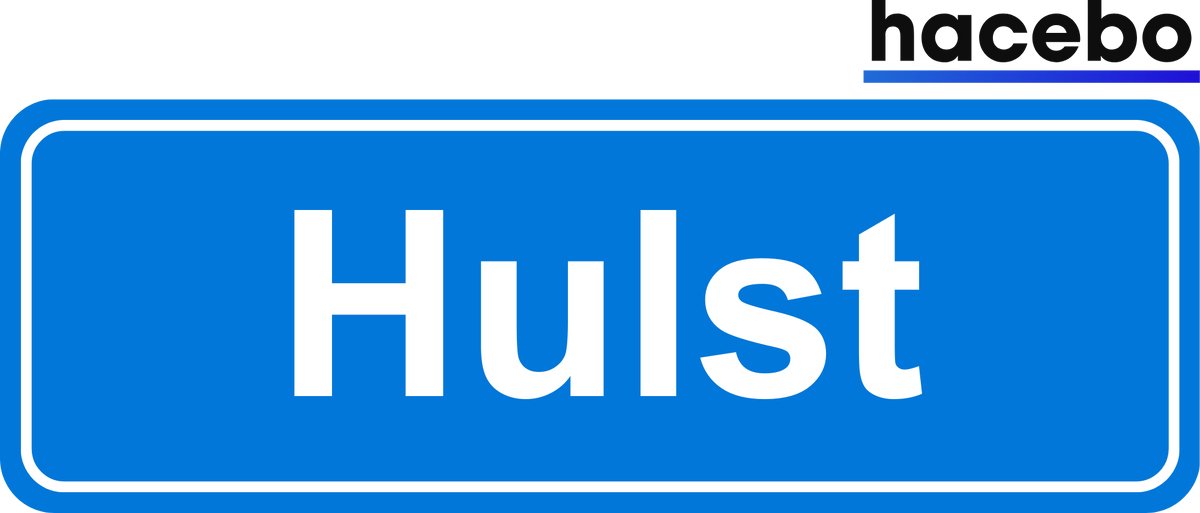 Hacebo - Plaatsnaam Sticker - 29x10 CM - Hulst sticker - Verkeersborden sticker - grappige cadeaus - Hulst