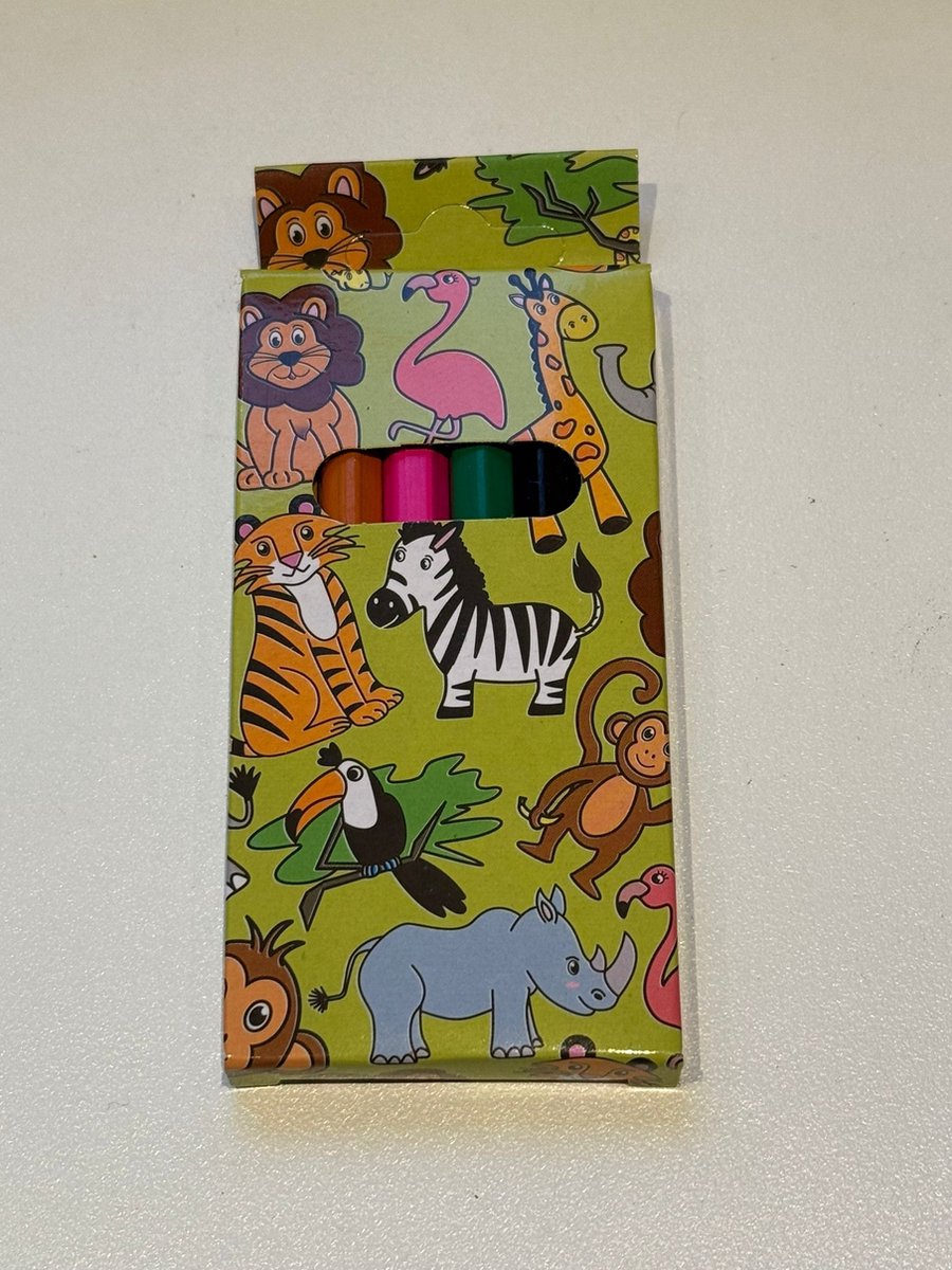 Jungle Kleurpotloden - Sinterklaas decoratie - Kleurpotloden kinderen - schoencadeautjes sinterklaas -sinterklaas cadeautjes - Set van 6 potloodjes