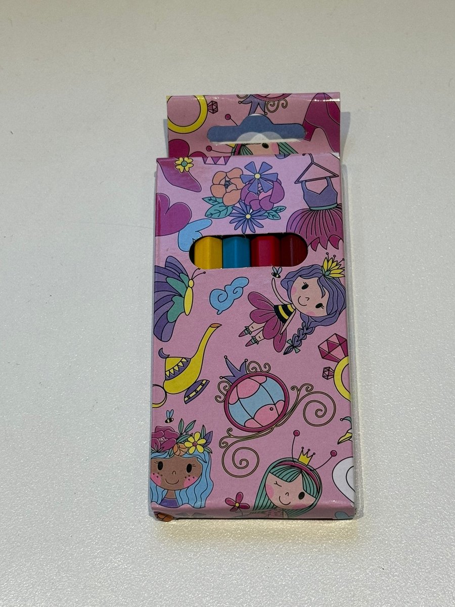 Prinses Kleurpotloden - Sinterklaas decoratie - Kleurpotloden kinderen - schoencadeautjes sinterklaas -sinterklaas cadeautjes - Set van 6 potloodjes