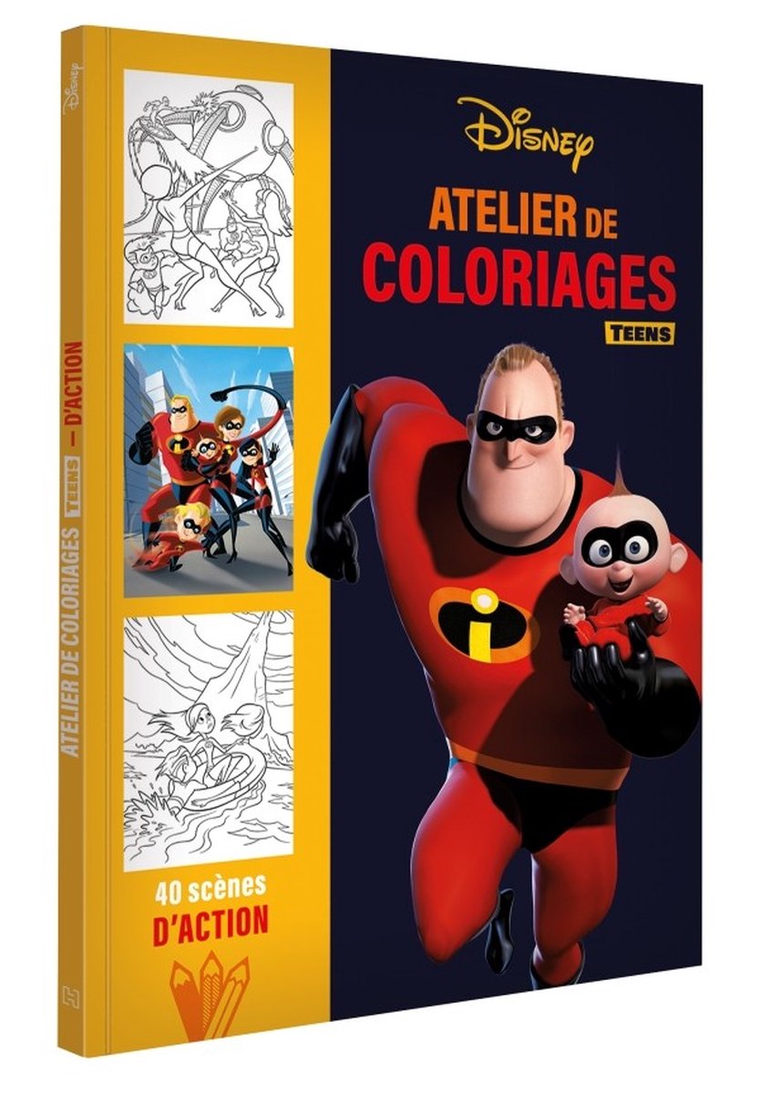 Disney - Atelier de Coloriages Teens - Scènes daction - Hachette Jeunesse - Kleurboek voor kinderen