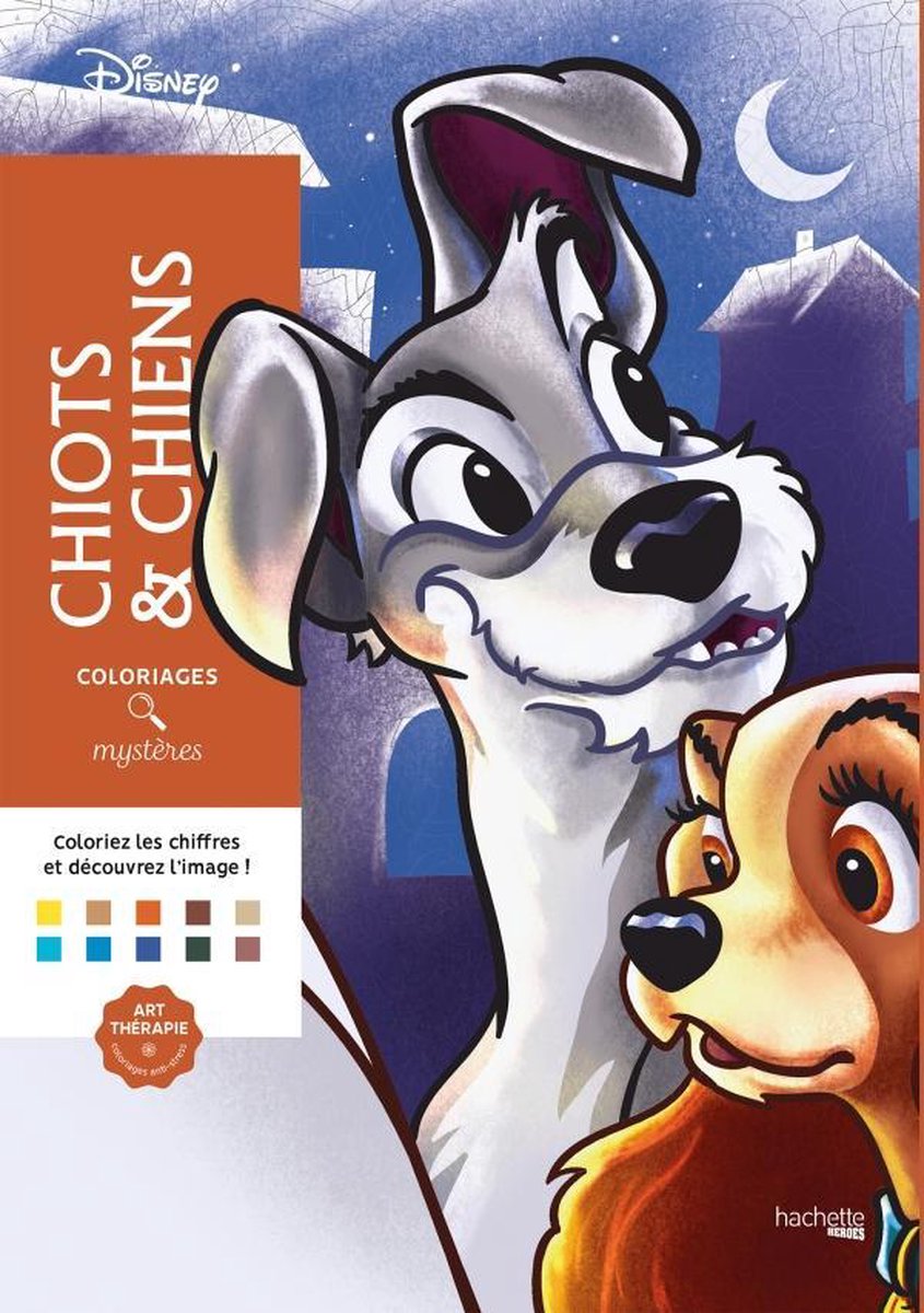 Coloriages mystères Disney Chiots et chiens - Kleurboek voor volwassenen
