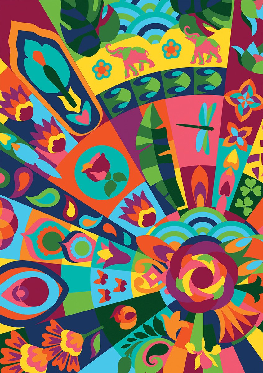 Hachette puzzel Mandala - kleurrijke legpuzzel 500 stukjes.