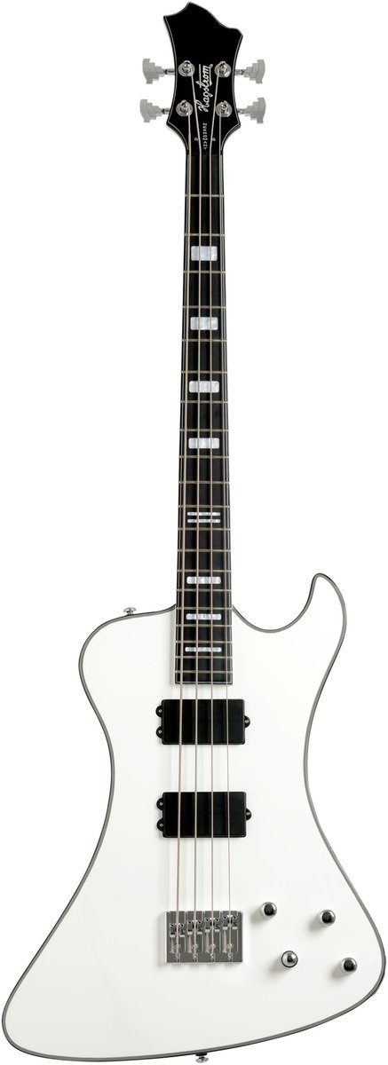 Hagstrom Nekromant 4 White Gloss - Elektrische basgitaar