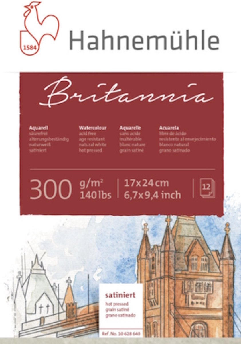 Hahnemuhle Aquarelblok Britannia 300 gram cold pressed 36 x 48 cm
