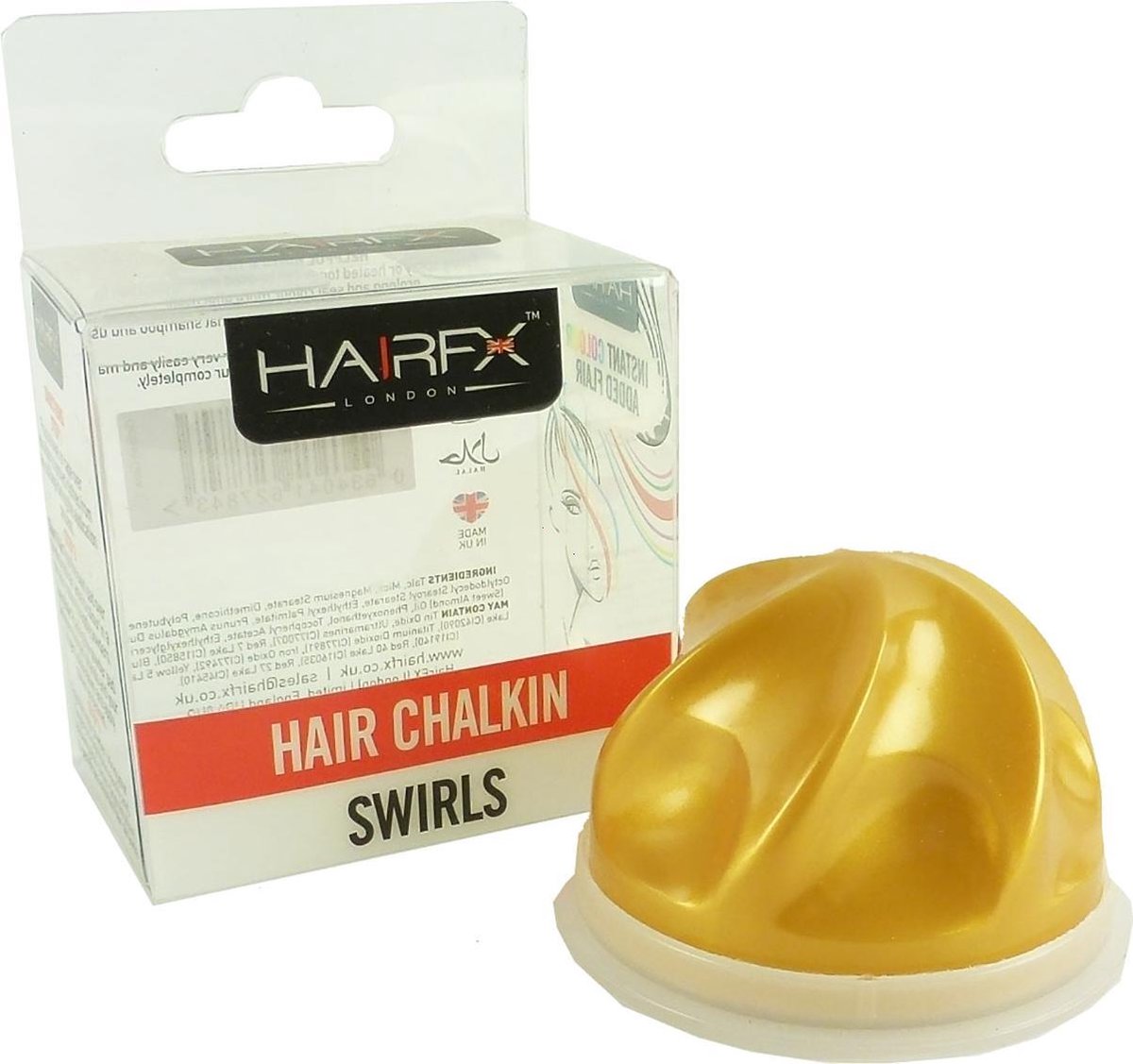   Hair ChalkIn Swirls Haarkrijt kleur styling wasbaar Halal 5g - Golden Glow