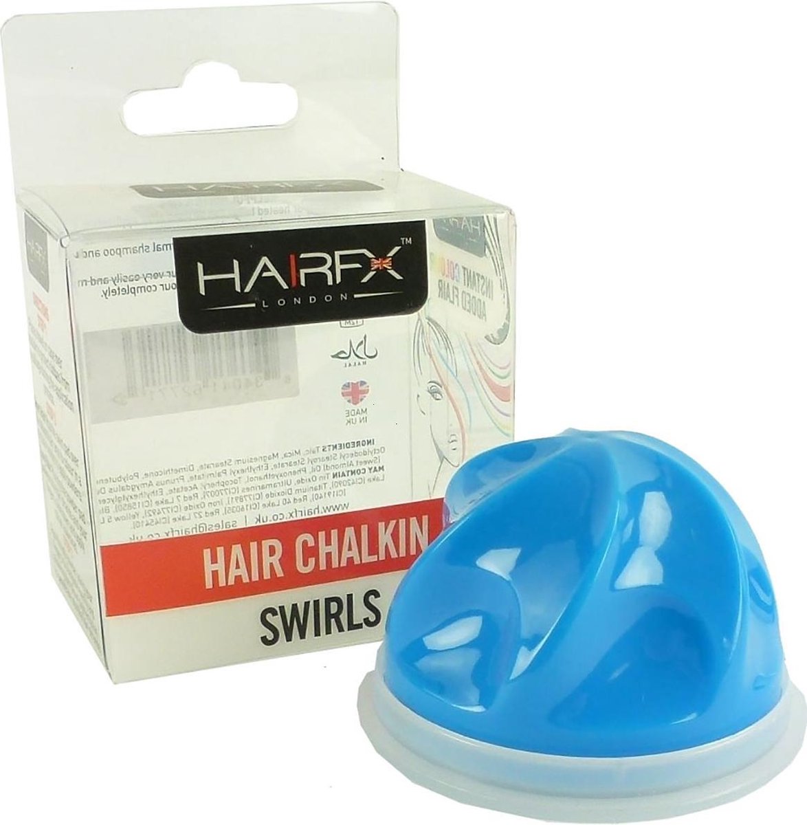   Hair ChalkIn Swirls Haarkrijt kleur styling wasbaar Halal 5g - Jazzy Blue