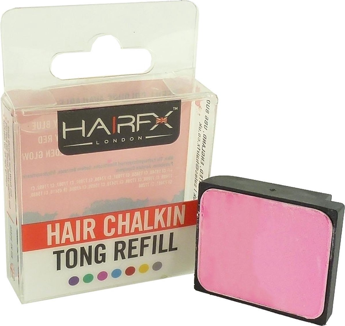 HairFX London Hair ChalkIn Tong Refill Haarkrijt kleur styling wasbaar 4g - Hot Pink Hot Pink