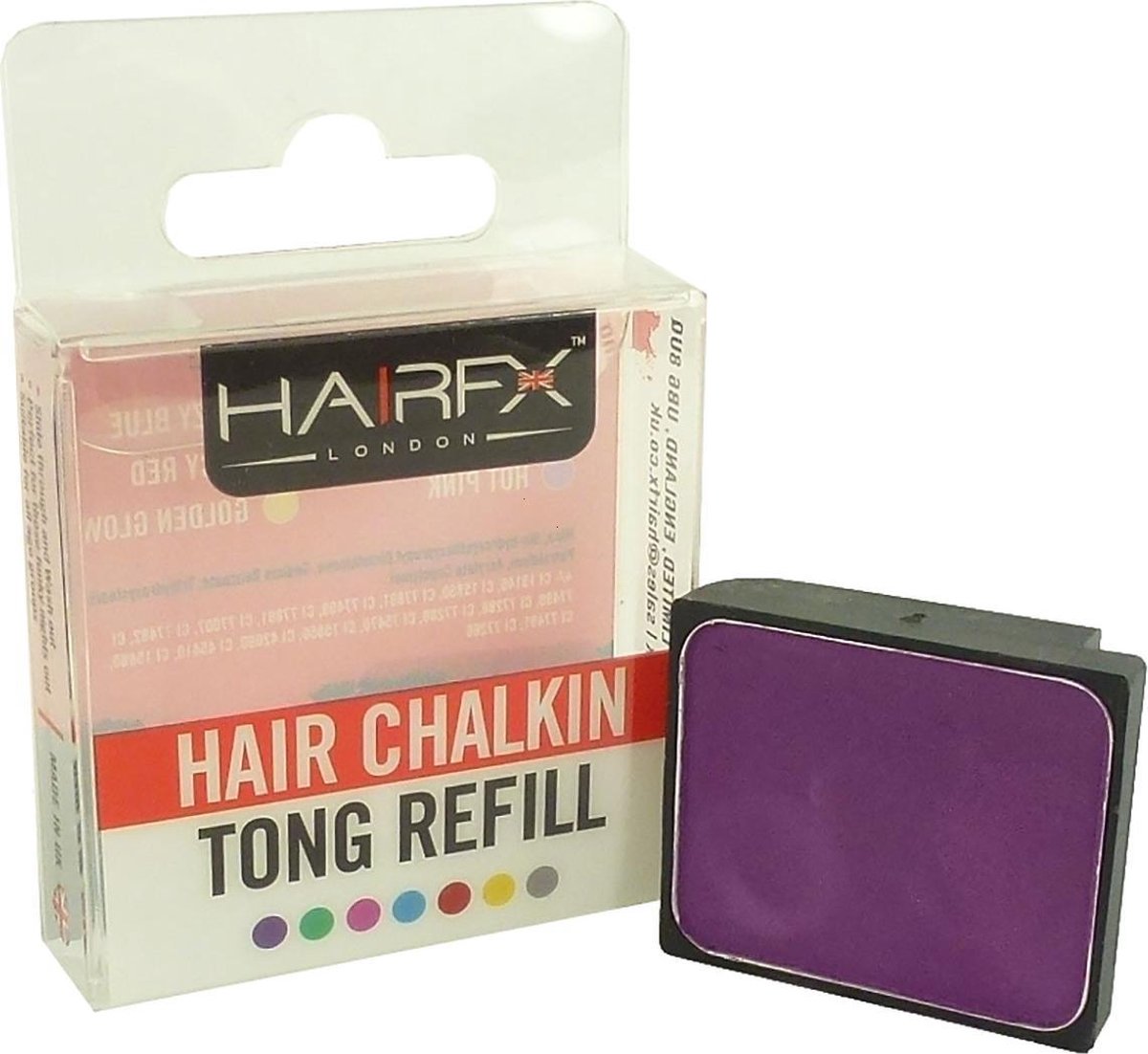  Hair ChalkIn Tong Refill Haarkrijt kleur styling wasbaar 4g - Purple Passion Purple Passion