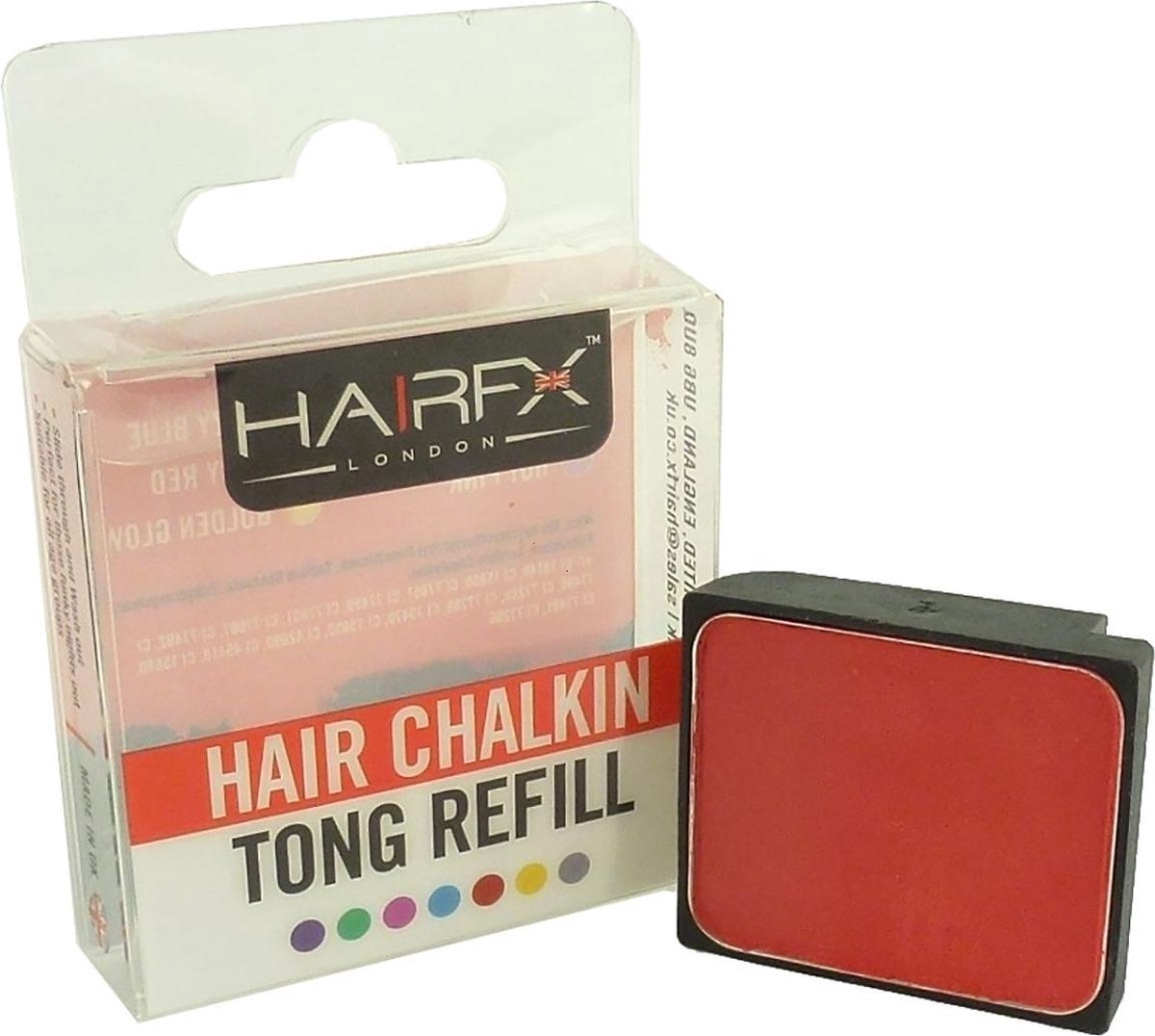  Hair ChalkIn Tong Refill Haarkrijt kleur styling wasbaar 4g - Racy Red