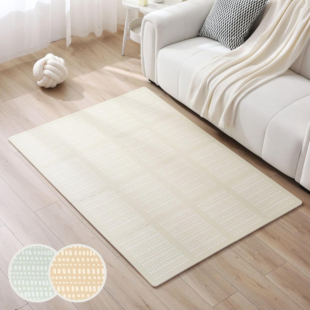 Hakuna Mat grote Puzzelmat voor babys Hygge 1,7x1,2m - Stijlvolle Speelmat Baby in milieuvriendelijke verpakking - Niet-giftige, Geurloze Speelmat - 48 Driehoekige Tegels, 20 Zijranden